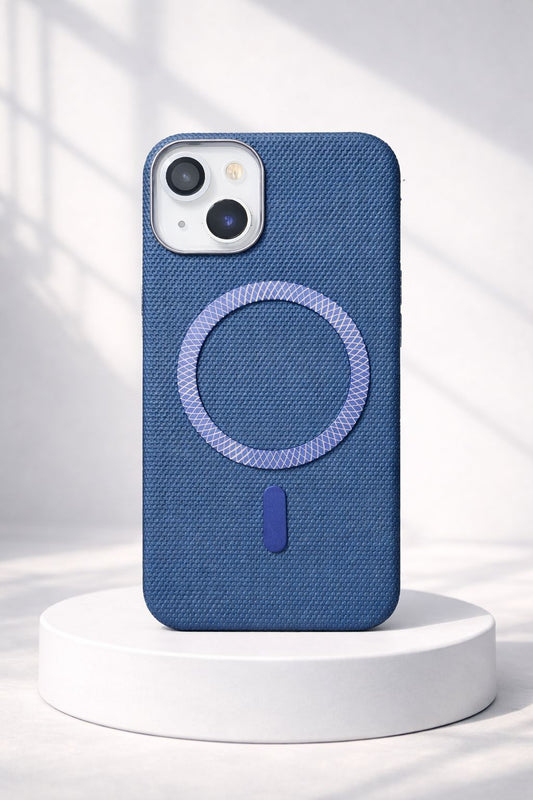 Textured Blue Case with Magnetic Ring